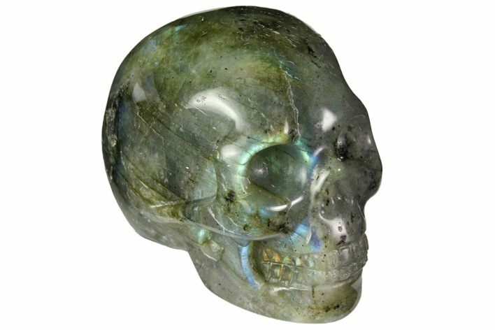 Realistic, Polished Labradorite Skull #116310